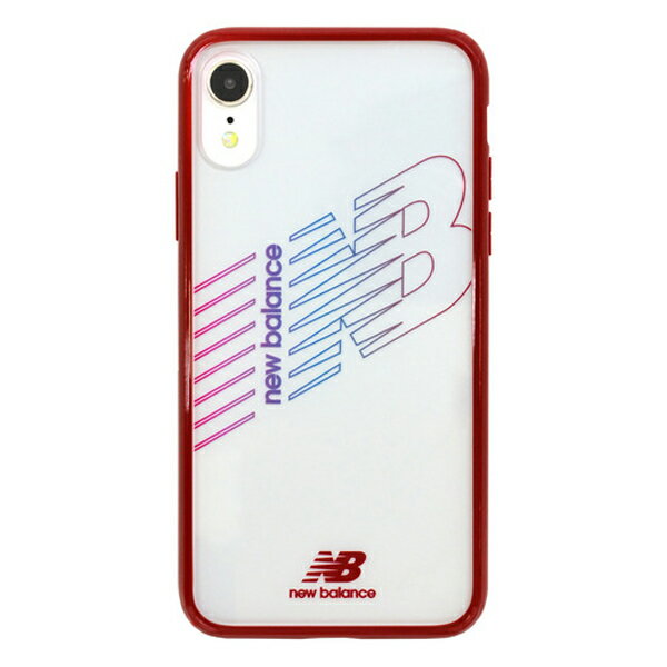 MD-74262-3 MDC iPhone XR用 New Balance TPU+PCハイブリッド クリアケース（レッド） ニューバランス