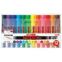 三菱鉛筆 プロッキー 細字丸芯+太字角芯 12色セット PROCKET PM150TR12C(N)