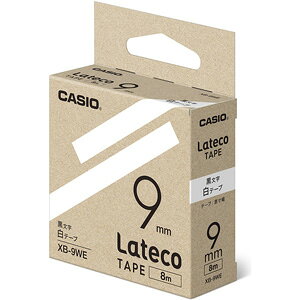 カシオ ラテコ詰め替え用テープ（9　幅/白テープ/黒文字） CASIO　Lateco XB-9WE