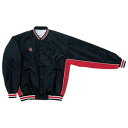 CON-CB182112S-1964-O コンバース 男女兼用 ウォームアップジャケット(前ボタン・裾フライスタイプ)(ブラック×レッド・サイズ:O) CONV...