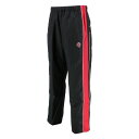 CON-CB182112P-1964-L コンバース 男女兼用 ウォームアップパンツ(裾ボタンタイプ)(ブラック×レッド・サイズ:L) CONVERSE ウォー...