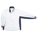 CON-CB182102S-1129-L コンバース 男女兼用 ウォームアップジャケット(前ファスナー・裾ボックスタイプ)(ホワイト×ネイビー・サイズ:L) C...