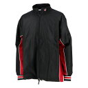 CON-CB182102S-1964-L コンバース 男女兼用 ウォームアップジャケット(前ファスナー・裾ボックスタイプ)(ブラック×レッド・サイズ:L) CO...