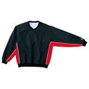 CON-CB182113S-1964-S コンバース 男女兼用 Vネック ウォームアップジャケット(ブラック×レッド・サイズ:S) CONVERSE
