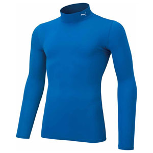 プーマ メンズ コンプレッション モックネック LS シャツ（エレクトリックブルー・サイズ：XL） PAJ-656331-02-XL PUMA サッカー・フットサル用インナーウェア