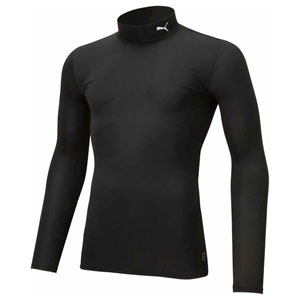 PAJ-656331-03-M プーマ メンズ コンプレッション モックネック LS シャツ(プーマブラック・サイズ:M) PUMA サッカー・フットサル用インナーウェア
