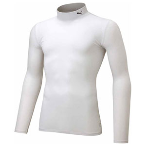 プーマ メンズ コンプレッション モックネック LS シャツ（プーマホワイト・サイズ：XL） PAJ-656331-04-XL PUMA サッカー・フットサル用インナーウェア