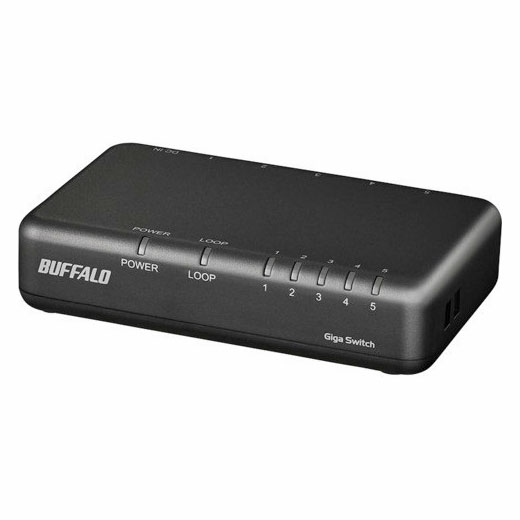 BUFFALO バッファロー Giga対応 5ポート スイッチングハブ ブラック BUFFALO LSW6-GT-5EPL BK