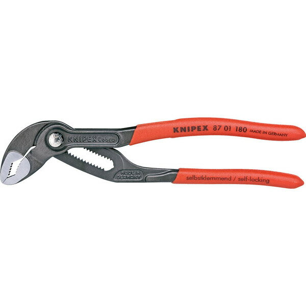 クニペックス コブラ ウォーターポンププライヤー 180mm (台紙付き) 87 01 180 SB KNIPEX