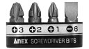 AK-51P-B4 兼古製作所 溝付超短ビットホルダーセット4本組(+1/+2/+3/-6) ANEX