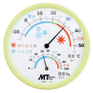 MTH-115G マザーツール アナログ温湿度計（グリーン） Mother Tool [MTH115G]