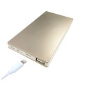 ウイルコム USB1ポート/ライトニング/microUSB入力 モバイルバッテリー 5000mAh+給電用MFIライトニング 2.4A(ゴールド) ILLU0501-GD