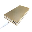 ウイルコム USB1ポート/ライトニング/microUSB入力 モバイルバッテリー 10000mAh＋給電用MFIライトニング 2.4A（ゴールド） ILLU1001-GD