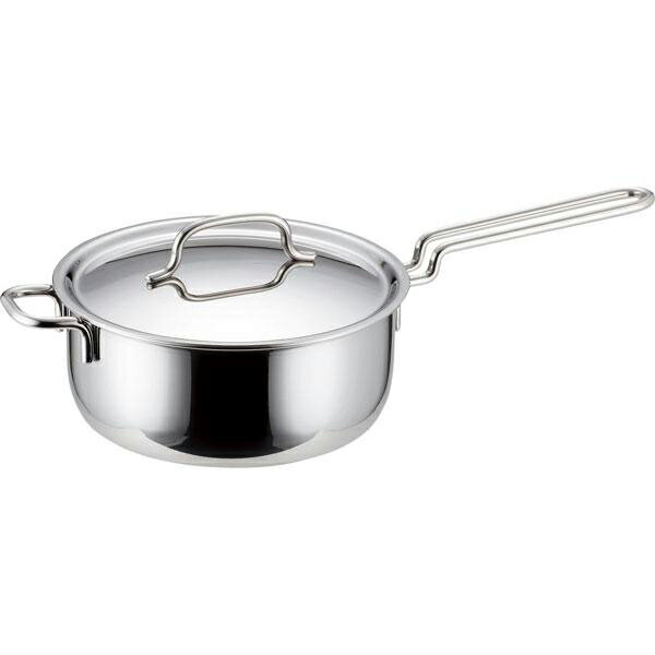 Ih/Gas Compatible - ジオプロダクト 【IH対応】片手鍋 20cm（シルバー） GEO-20N(ワイヨツト) GEO PRODUCTS GEO-20N [GEO20Nワイヨツト]