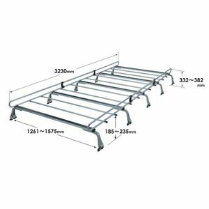 ロッキープラス ルーフキャリア 10本脚 雨ドイ挟込みタイプ 長さ323cm ZM-528M