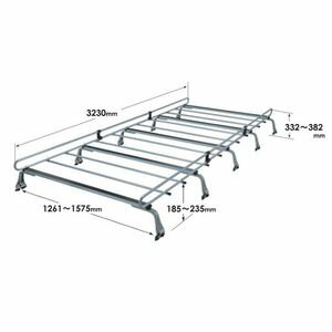 ZM-528M ロッキープラス ルーフキャリア 10本脚 雨ドイ挟込みタイプ 長さ323cm