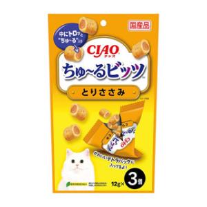 猫用おやつ CIAOちゅ〜るビッツとりささみ12g3袋 いなばペットフード CビツツトリササミCS-174のサムネイル