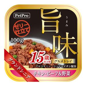 ペットプロ 旨味グルメトレイ グランドシニア 15歳以上用 チキン・ビーフ＆野菜 100g ペットプロ ウマ..