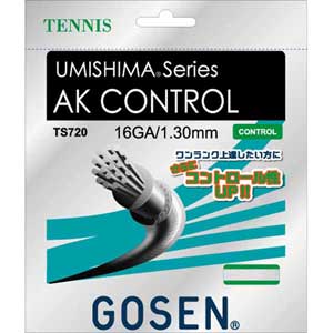 GOS-TS720W ゴーセン 硬式テニス用ガット　AKコントロール16（ホワイト・1.30mm×12.2m） GOSEN UMISHIMA series AK CONTROL 16