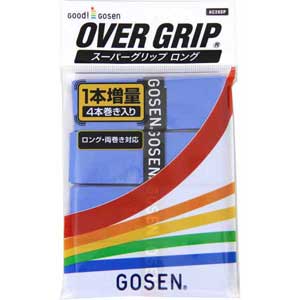 GOS-AC26SPMB ゴーセン スーパーグリップロング 4本入り（マリンブルー・長さ1050mm×幅30mm×厚さ0.5mm） GOSEN テニス・バドミントン用オーバーグリップ