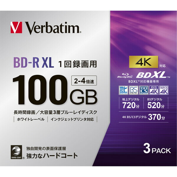 VBR520YP3D4 o[xC^ 4{ΉBD-R XL 3pbN100GB zCgv^u