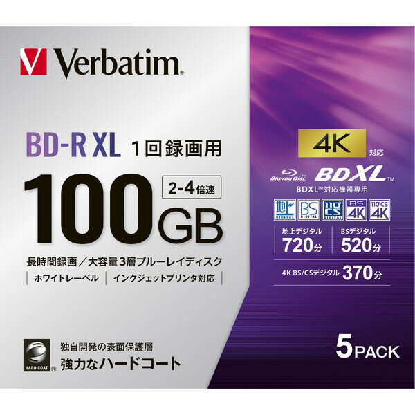 VBR520YP5D4 o[xC^ 4{ΉBD-R XL 5pbN100GB zCgv^u