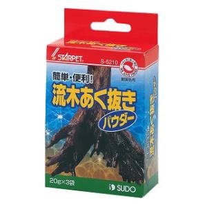 【返品種別A】□「返品種別」について詳しくはこちら□※在庫限り商品となります。ご注文後に在庫確認致しますので、在庫切れの際はご容赦下さい。※商品画像とデザイン・カラーが異なる場合がございます。予めご了承下さい。◆水やお湯を張ったバケツの中に当製品を入れ、流木を沈めるだけで簡単にあく抜きができます■材質：重曹、他■使用方法：・バケツなどを用いて水道水15Lに対して当製品1袋を入れ、よく攪拌した後、流木を沈めてください。・2日後、流木を取り出し、タワシなどでよく水洗いしてください。・バケツに水道水を注ぎ、さらに24時間流木を沈めてください。・この時点でさらにあくが出る場合は、繰り返し作業をおこなってください。・パッケージ裏面の説明書きをよく読んでご使用ください。スドー広告文責：上新電機株式会社(06-6633-1111)日用雑貨＞ペット＞観賞魚＞観賞魚用品