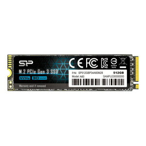 SiliconPowerʥꥳѥ SiliconPower M.2 2280 NVMe PCIe 3.0x4 SSD 512GB PCIe M.2 SSD P34A60 SP512GBP34A60M28