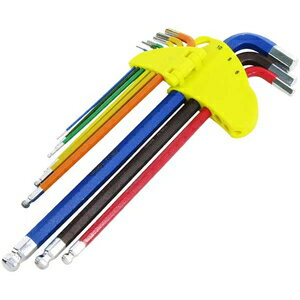 KENOH カラー ボールポイント六角棒レンチセット EXロング9本組 CHXB-9L