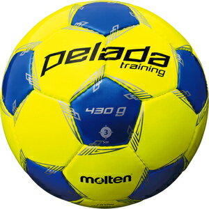 F3L9200 モルテン サッカーボール 重量3号球 (人工皮革) Molten ペレーダトレーニング (ライトイエロー×メタリックブルー)