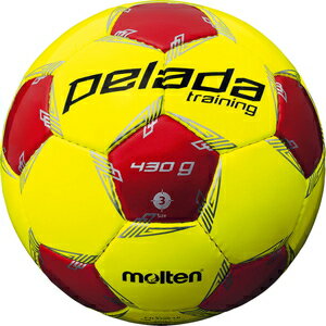 F3L9200-LR モルテン サッカーボール 重量3号球 (人工皮革) Molten ペレーダトレーニング (ライトイエロー×メタリックレッド)
