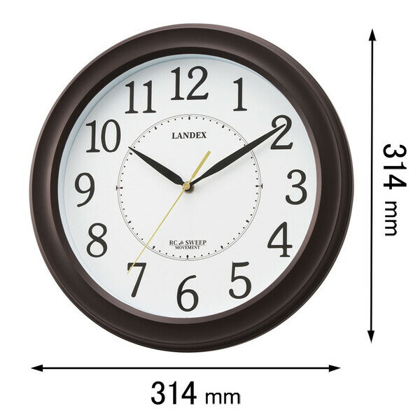 ランデックス 電波掛け時計 ルームサイド YW9163DBR [YW9163DBR]【返品種別A】