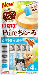 最安値 いなば ちゅーる ピュア ドッグフード グレインフリー とりささみ 軟骨 国産 14g 4本 6袋 チュールの価格比較