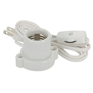 オーム コード付レセップ スイッチ付 E26（ホワイト） OHM-04-5204レセツプE26W OHM [OHM045204レセツプE26W]