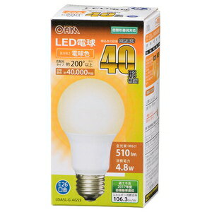 オーム LED電球 一般電球形 510lm（電球色相当） LDA5L-G AG53 OHM [LDA5LGAG53]