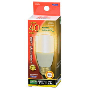 オーム LED電球 一般電球T形 512lm（電球色相当） LDT4L-G IG92 OHM 06-3743 [LDT4LGIG92]