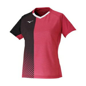 82JA0211652XL ミズノ 卓球用ゲームシャツ（レディーズ）（ピンク・サイズ：2XL） MIZUNO　2020卓球女子日本代表モデル