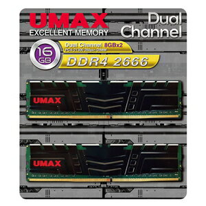 UM-DDR4D-2666-16GBHS UMAX(ユーマックス) PC4-21300 (DDR4-2666)288pin DDR4 DIMM 16GB(8GB×2枚)