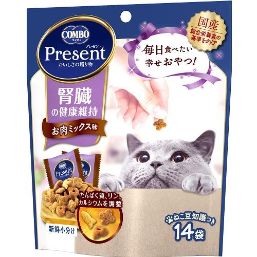 キャットフード　猫用フード　ドライフード コンボ プレゼント キャット おやつ 腎臓の健康維持 お肉ミックス味 42g（14袋） 日本ペットフード コンボPCオヤツジンゾウM42G