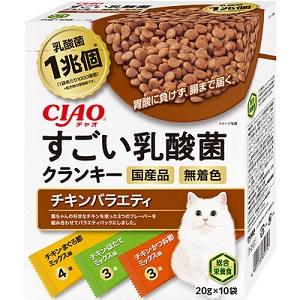 チャオ すごい乳酸菌クランキー チキンバラエティ 20g×10袋 いなばペットフード スゴイBチキンバラエテイ20G10