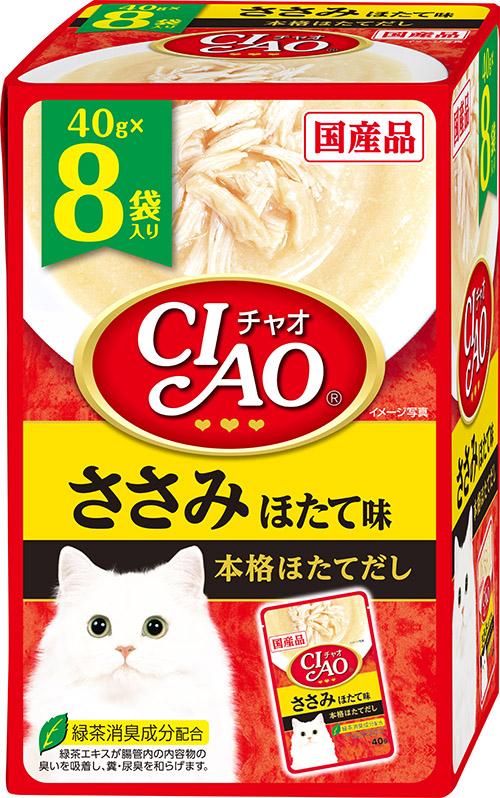 【返品種別B】□「返品種別」について詳しくはこちら□※仕様やパッケージは、リニューアルなどの理由で変更になっている場合がございます。予めご了承下さい。※お手元に届きました商品(パッケージ)の原材料や成分などの仕様を、必ず開封前にご確認の上、ご使用下さい。原材料に含まれる紅麹色素に関しましては、メーカーからのお知らせをご確認ください。◆ささみのペーストに、ささみのフレークを加え、おいしいほたてだしで仕上げました。◆40g×8袋のファミリーパックです。【原材料】鶏肉、ほたてエキス、糖類(オリゴ糖等)、植物性油脂、増粘剤(加工でん粉)、ミネラル類、増粘多糖類、調味料(アミノ酸等)、ビタミンE、紅麹色素、緑茶エキス【保証成分】粗たん白質5.0％以上、粗脂肪0.2％以上、粗繊維0.1％以下、粗灰分2.0％以下、水分92.5％以下【エネルギー】約20kcal/袋いなばペットフード広告文責：株式会社Joshin(06-6633-1111)日用雑貨＞ペット＞猫＞キャットフード