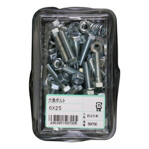 ユタカ産業 ユニクロ 六角ボルト 6×25 59700