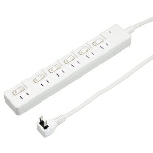 ヤザワ 雷ガード付節電タップ（6個口 2.0m）ホワイト H8KS662WH YAZAWA [H8KS662WH]
