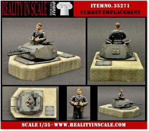 Reality In Scale 1/35 WWII ドイツ軍トーチカに転用されたII号戦車砲塔 上半身フィギュア1体付き【RIS35271】 ディテールアップパーツ