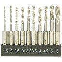ESTD-10HEX E-Value ショート鉄工ドリルセット 6.35mm6角軸 10本セット 藤原産業