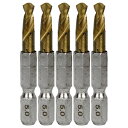 メチャミジTIN5.0*5P SK11 六角軸Tin鉄ドリル 極短 5.0mm 5本セット 藤原産業