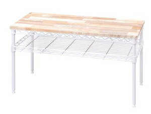 アイリスオーヤマ カラーメタルラック テーブル ホワイトカントリーウッド CMM-T76362ホワイト IRIS [C..