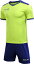 TTS-3871001-918-XL KELME（ケレメ） サッカー・フットサル用　トレーニングシャツ＆パンツセット（ネオンイエロー/ロイヤルブルー・サイズ：XL） ユニセックス　半袖　ハーフパンツ