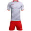 TTS-KCC160026-107-13 KELME（ケレメ） サッカー・フットサル用　トレーニングウェアシャツ＆パンツセット（ホワイト×レッド・サイズ：130） ジュニア用
