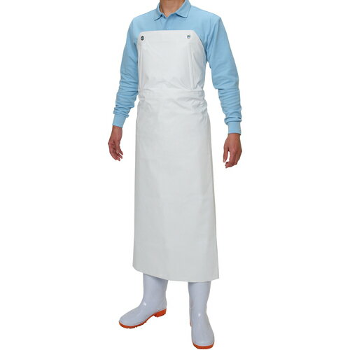 おたふく手袋 ワンタッチ前掛け 胸付(白) 6110WH